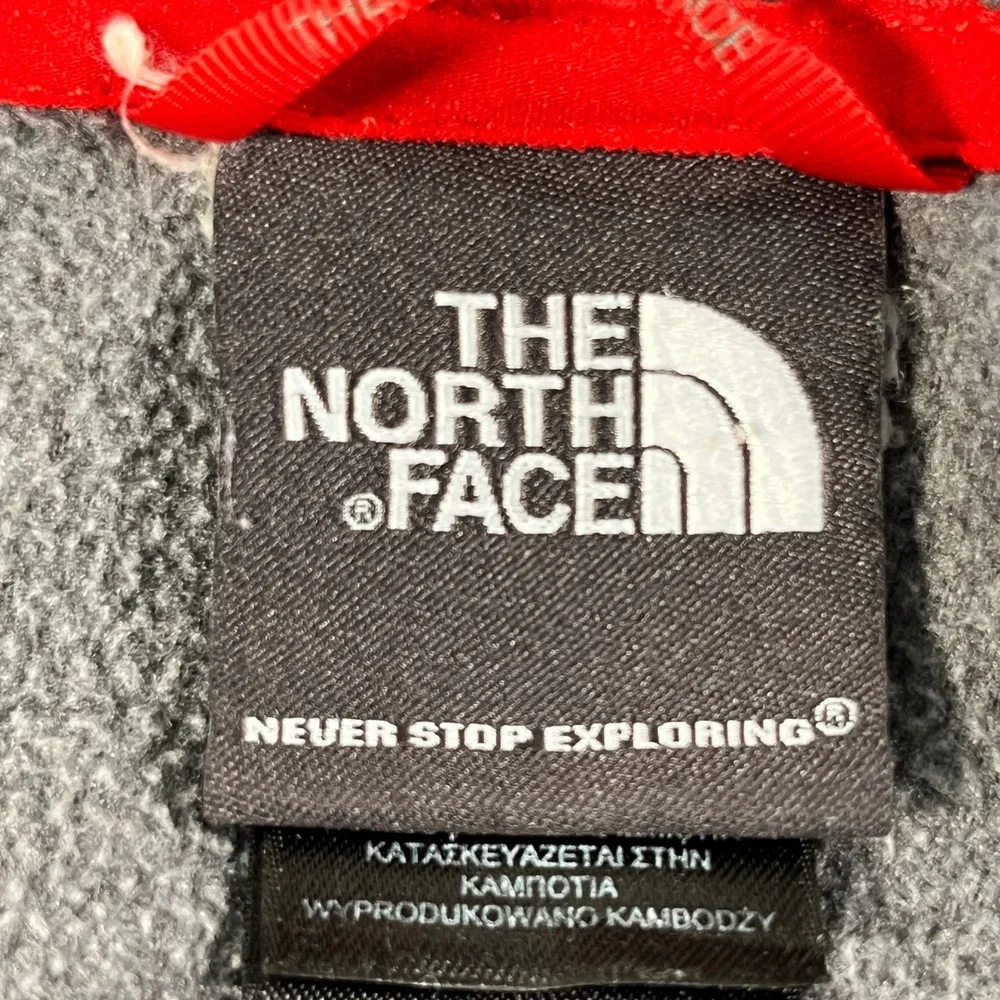 The North Face Polartec Fleece Jacket Mens Medium Gray Mock Neck Quarter Zip